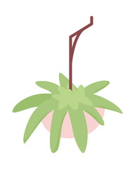 Poster - Suspended potted plant semi flat color vector object. Editable element. Full sized item on white. Home garden. Decoration simple cartoon style illustration for web graphic design and animation