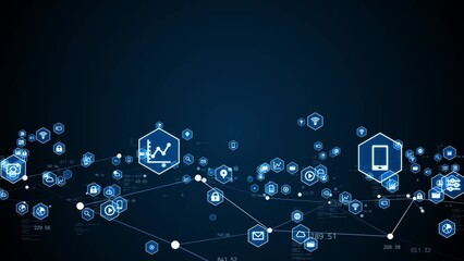 Poster - Communication network concept. Digital transformation.