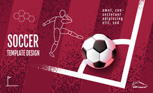 Football Cup, Soccer Banner Template , Sport Poster, Concept Background