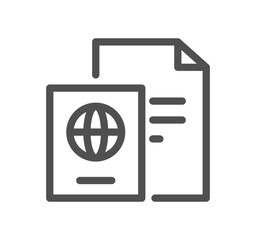 Poster - Document and paper icon outline and linear vector.