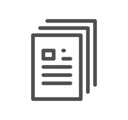 Poster - Document and paper icon outline and linear vector.