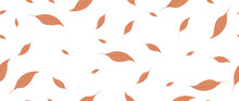 Vector Flat Illustration. Autumn Leaves. Seamless Wallpaper On A White Background.
