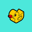 Rubber duck isometric style icon. Vector illustration