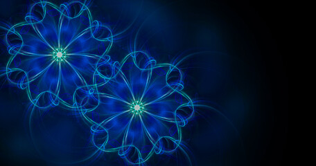 Fototapete - Fractal flower. Fractal image as bacground with flower. Creative element for desing