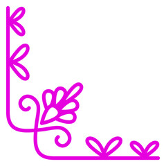 Wall Mural - hand drawn floral corner. frame border ornament