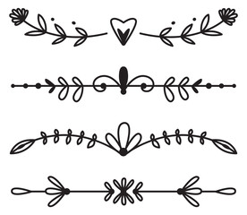 Wall Mural - doodle page dividers. cute decorative borders set