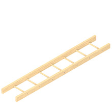 3d Rendering Illustration Of A Single Straight Wood Ladder