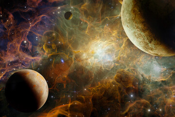 Wall Mural - nebula in outer space, planets and galax