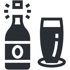 Sticker - Popping Cork Vector Icon