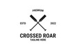 Flat crossed rowing oar logo design vector illustration