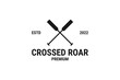 Flat crossed rowing oar logo design vector illustration