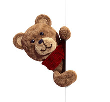 Cute Teddy Bear With A White Banner. 3d Illustration