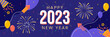 happy new year 2023 horizontal banner template vector illustration design