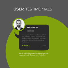 client user testimonial review layout template