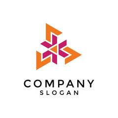 Fototapete - modern arrow asterisk triangle logo