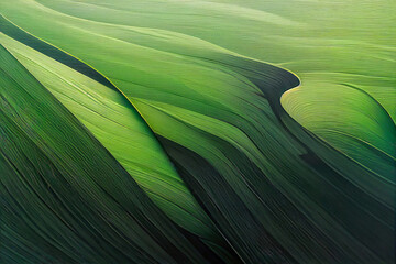 Wall Mural - Organic green lines as abstract wallpaper background design