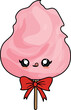 Vector illustration of a cute cartoon cotton candy