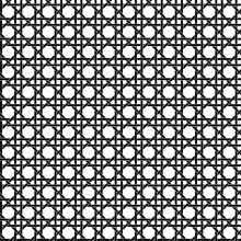 Seamless Black White Vector Caning Weave Pattern