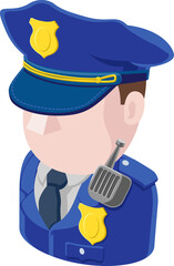 Wall Mural - Police Man Avatar People Icon