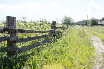 Canvas Print - dirt road in the village