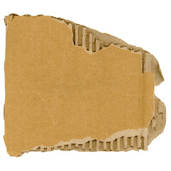 Poster - piece of brown corrugated cardboard isolated over white