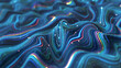 Leinwandbild Motiv Big data field of a stream of interlaced strings. 3D illustration of wavy cyberspace