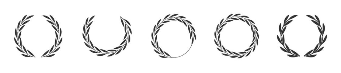 Wall Mural - circular laurel foliate vector icon