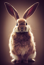 Studio Portrait Of A Beautiful Rabbit 
