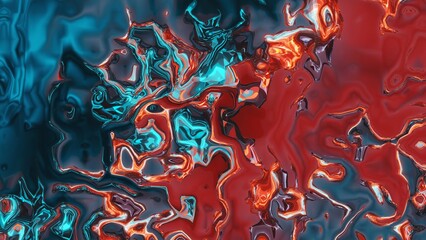 Wall Mural - Abstract blue and red colorful marble texture background. Modern backdrop, liquid paint mixing together