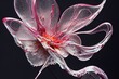 intricate morphing of a blooming peoni flower into liquid dripping thick melting