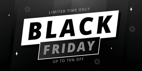 Wall Mural - Black Friday sale banner template. with social media poster on podium stage.