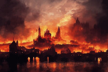 Disorder Medieval City At War And On Fire