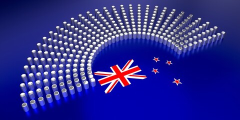 Canvas Print - New Zealand flag - voting, parliamentary election concept - 3D illustration