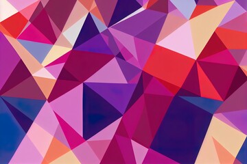 Poster - abstract background consisting of triangles. gradient color from violet to red.