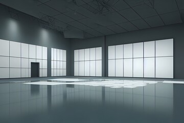 Canvas Print - empty hall exhibition centre.the backdrop for exhibition stand, booth,gallery,trade show.conversatio