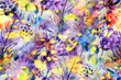 fantastic seamless pattern with dried flowers in the glow of the stars