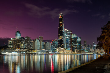 Wall Mural - city skyline at dawn