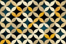 Hand Painted Watercolor Geometric Diamond Shaped Ogee Allover Seamless Organic Tile Pattern