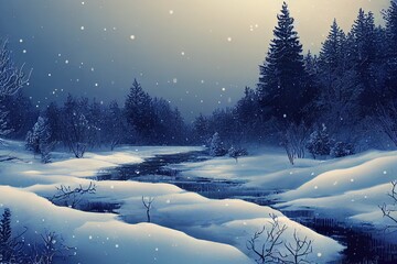 Sticker - winter nature background