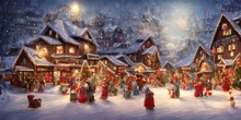 The Snow Is Falling Gently And The Air Is Crisp. The Houses In The Village Are Covered In A Layer Of Frost, And Icicles Hang From The Rooftops. Thick Blankets Of Snow Cover The Ground, And Villagers A