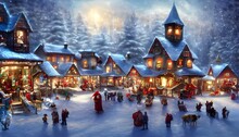 The Snow Is Gently Falling And The Air Is Crisp. The Houses In The Village Are Decorated With Wreaths And Lights.Candles Flicker In The Windows And Smoke Rises From The Chimneys. There's A Sense Of Pe