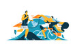 Colorful Triathlon Competition