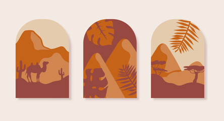 Wall Mural - set of abstract mountain. collection of posters or banners for website. art and creativity, eleagns 