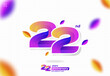 Number 22 logo icon design. 22nd birthday logo number. anniversary 22