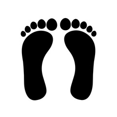 Wall Mural - Silhouette of human footprints on a white background. Two black legs. Great for single logos. Vector illustration