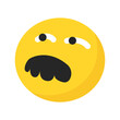 Emoji uncle moustache emoticon yellow face confuse funny symbol illustration smile happy