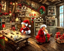It's Christmas Time And The Toy Factory Is In Full Swing. Santa's Elves Are Busy Making Toys For All The Good Little Girls And Boys. The Air Is Filled With The Sound Of Hammering, Sawing And Laughter.