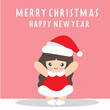 © Nitchanan - Christmas Greeting Card with Cute cartoon character