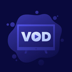 Wall Mural - VOD, video on demand icon, vector design