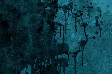 Wall Mural - Dark blue concrete wall with abstract spots and texture